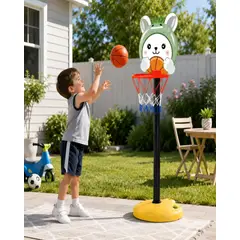 MYLHOGAR - Aro De Basquetbol Infantil Ajustable Conejito Con Balon Incluido