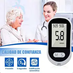 GENERICO - Glucómetro Digital con 50 Tiras y Lancetas para Medir Glucosa en Sangre
