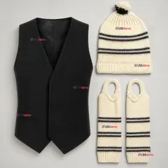 UTILISIMO - Traje Chilote 3 Piezas Chaleco Gorro Polainas Hombre Fiestas Patrias