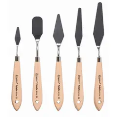 GIORGIONE - Set 5 Espátulas G-WD para Pintura Óleo Acrílica Madera - PS