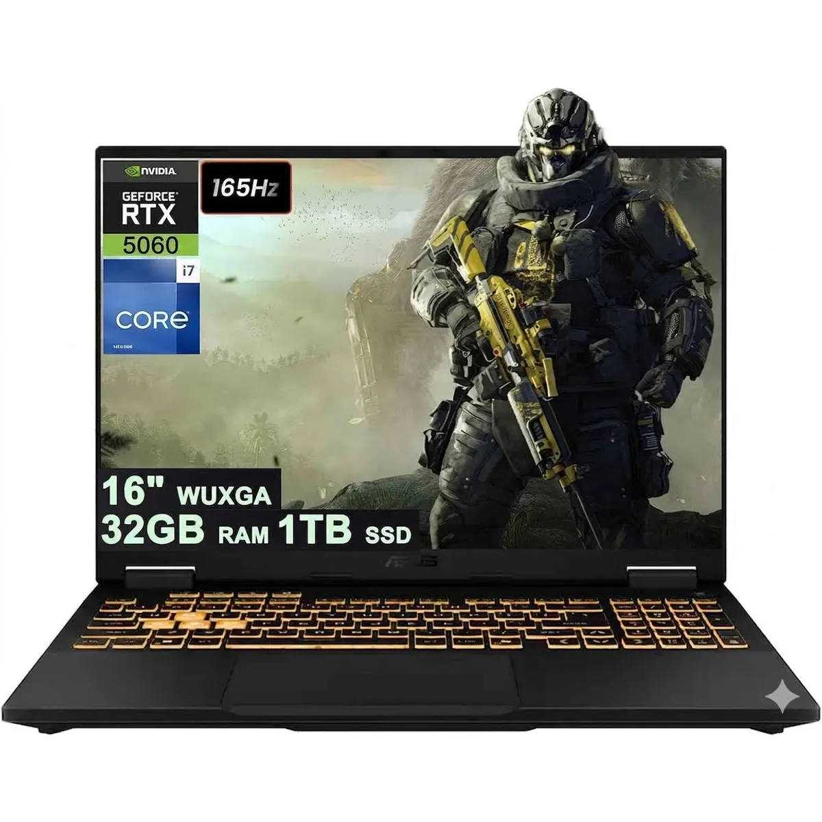 ASUS - Notebook Gamer Asus TUF 16" FHD+, 32GB RAM, Intel 7-14650HX, RTX 5060 8GB, SSD 1TB