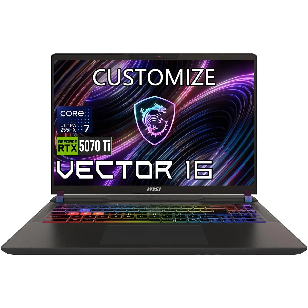MSI - Notebook Gamer MSI Vector 16" 144Hz, Intel Core Ultra 7 255HX, RTX 5070 Ti, 16GB RAM, 1TB