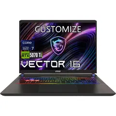 MSI - Notebook Gamer Vector 16" 144Hz, Intel Core Ultra 7 255HX, RTX 5070 Ti, 16GB RAM, 1TB
