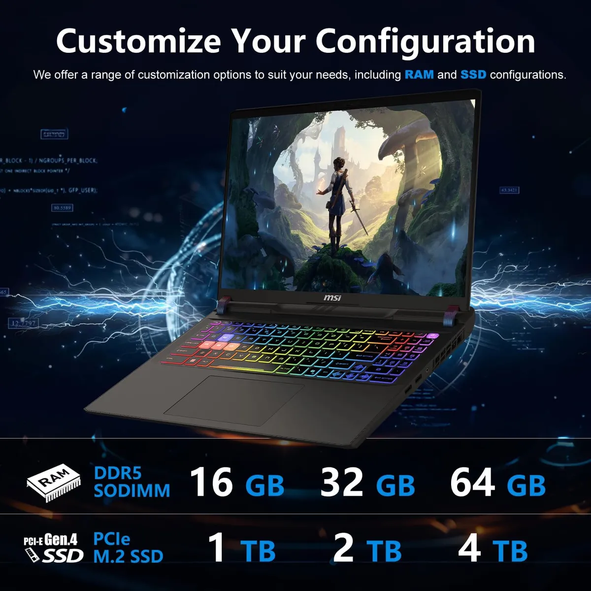 MSI - Notebook Gamer MSI Vector 16" 144Hz, Intel Core Ultra 7 255HX, RTX 5070 Ti, 16GB RAM, 1TB