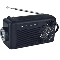MLAB - Radio Emergencia Solar Recargable + Dinamo Am Fm Sw Bt Negro