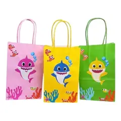 GENERICO - Bolsas De Regalo Baby Shark Cotillón Infantil 12 Unidades