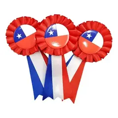 GENERAL - Pack 12 Escarapela Chilena Tricolor Fiestas Patrias