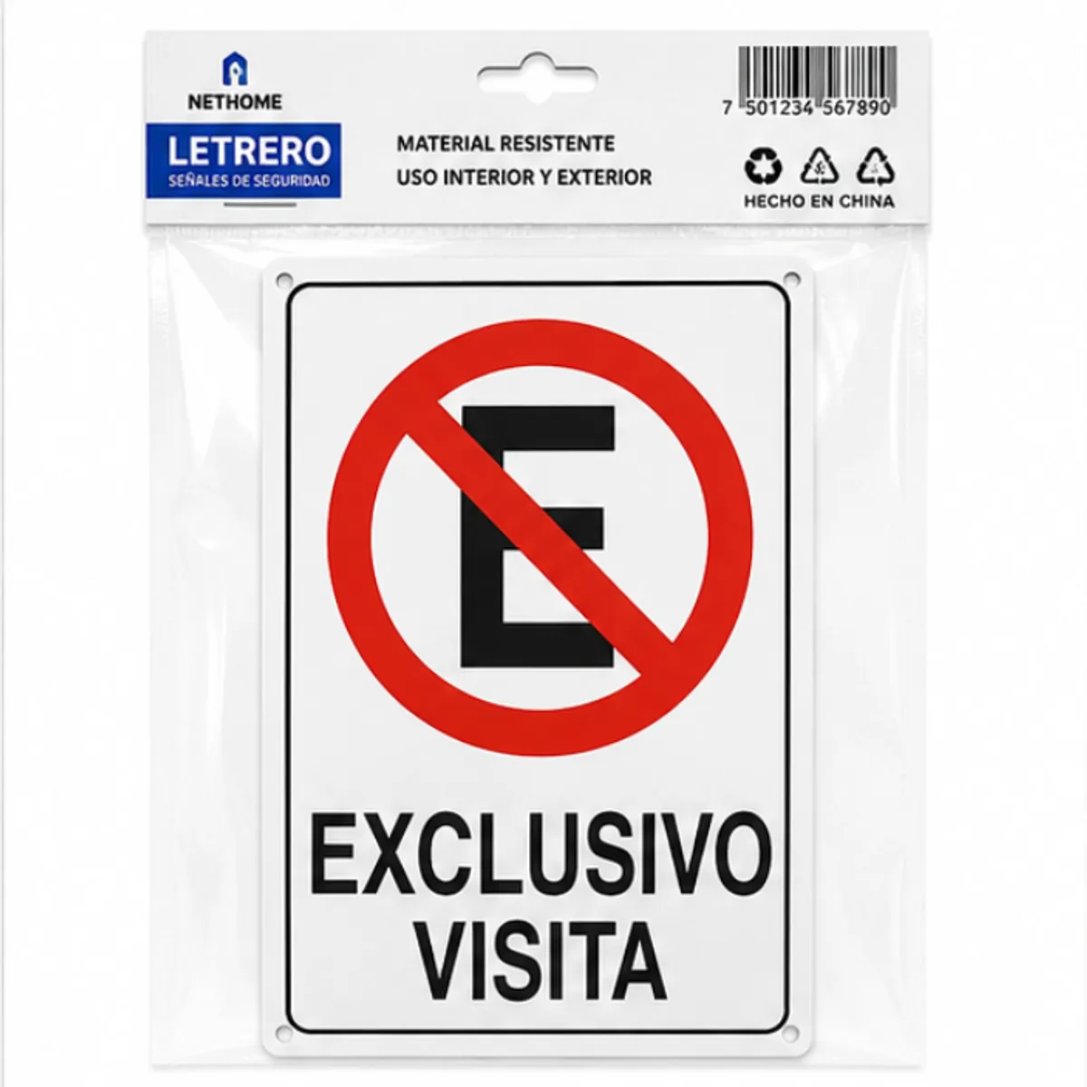 Señal No Estacionar Exclusivo Visita Letrero Seguridad 20x30, marca GENERICO - Foto Principal