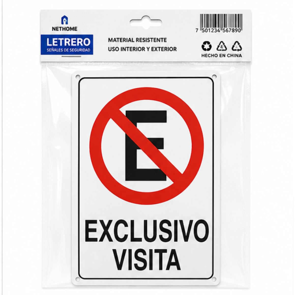 Señal No Estacionar Exclusivo Visita Letrero Seguridad 20x30, marca GENERICO - Foto Principal