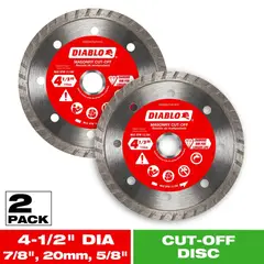 DIABLO - Set de 2 Discos Diamantados Turbo 4 12 DDD045TUR1VP