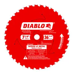 DIABLO - Pack 2 Discos Sierra Circular Madera y Metal 7 14 36D