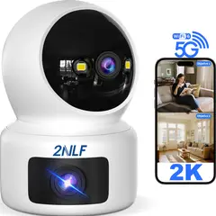 2NLF - 2nlf® 5g Cámara De Seguridad Wifi Ip 360° Doble Pantalla Full Hd Con Alarma Llamada Bidireccional