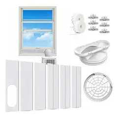 TSKY CHILE SHOPPING - Kit Sellado Ventana Aire Acondicionado Portátil Ajustable 43-230cm con Adaptador 13/15cm