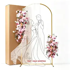 TSKY CHILE SHOPPING - Arco Metálico Para Globos 180x80cm Dorado Desmontable Decoración De Fiestas Bodas Y Eventos