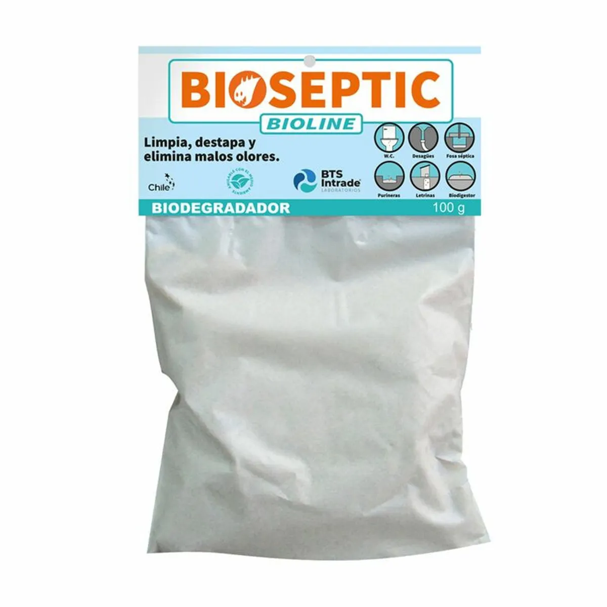 BTS - Biodegradador de aguas servidas y residuales BTS-INTRADE Bioseptic 100 g