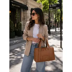 ZAPPA - Cartera Tote rectangular XL Marrón claro