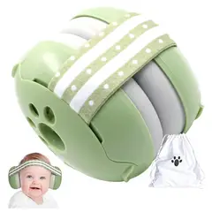 GENERICO - Orejeras Antiruido Protector para Bebés verde