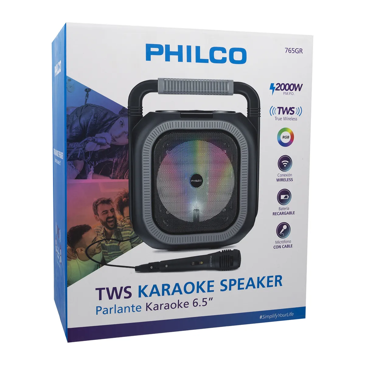 PARLANTE KARAOKE 765GR 6.5  PHILCO GRIS, marca PHILCO - Foto 2