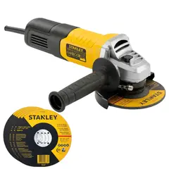 STANLEY - Esmeril Angular 4 1/2 900W Con 10 Discos De Corte