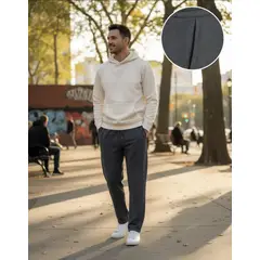 BLUE MOUNTAIN - Pantalon Buzo Hombre Con Micropolar Recto