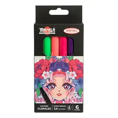 ARTEL - 6 Marcadores Brush Colores Florales -