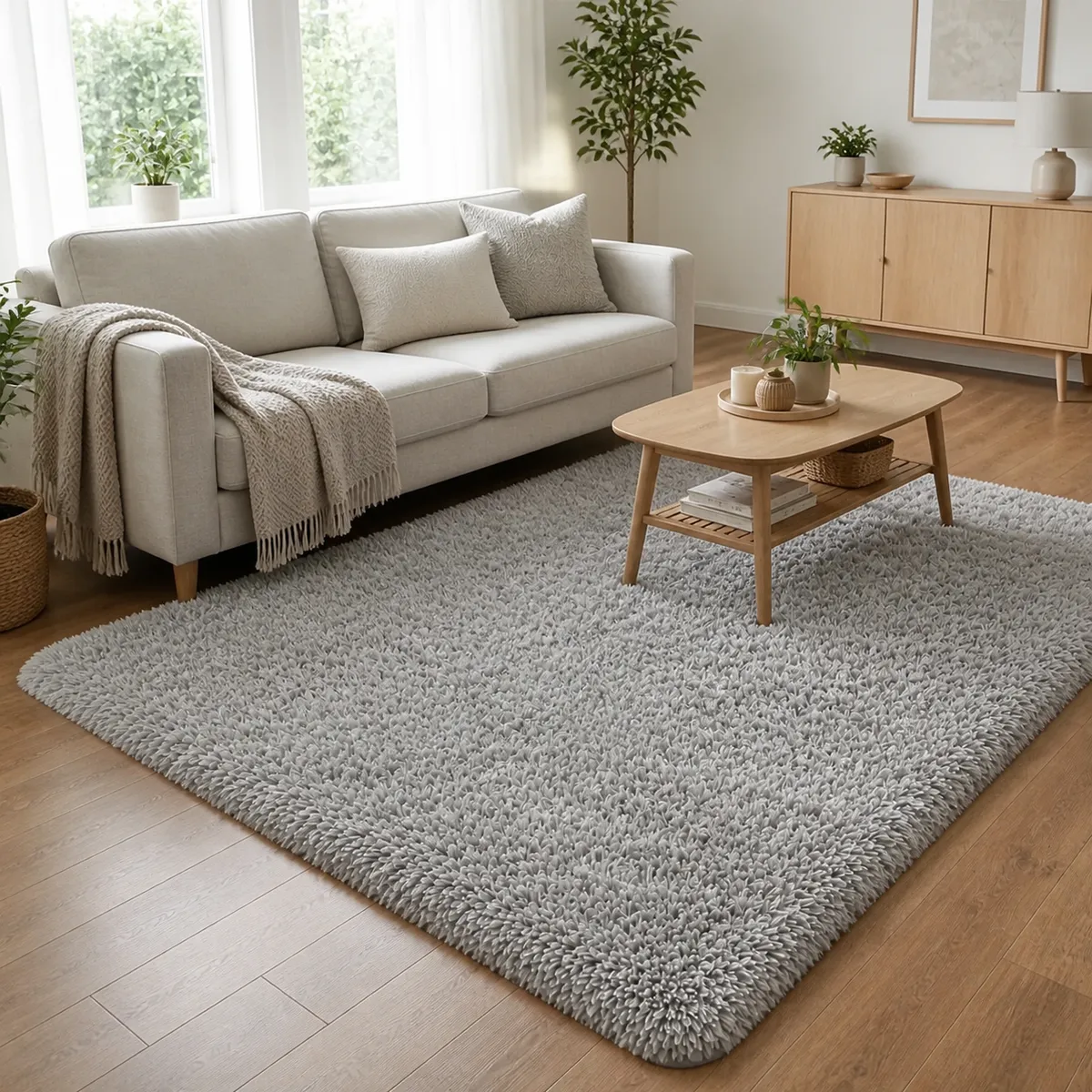 ARMONIA - Alfombra Shaggy Peluda Armonia 180x200 cm Rectangular Gris 026