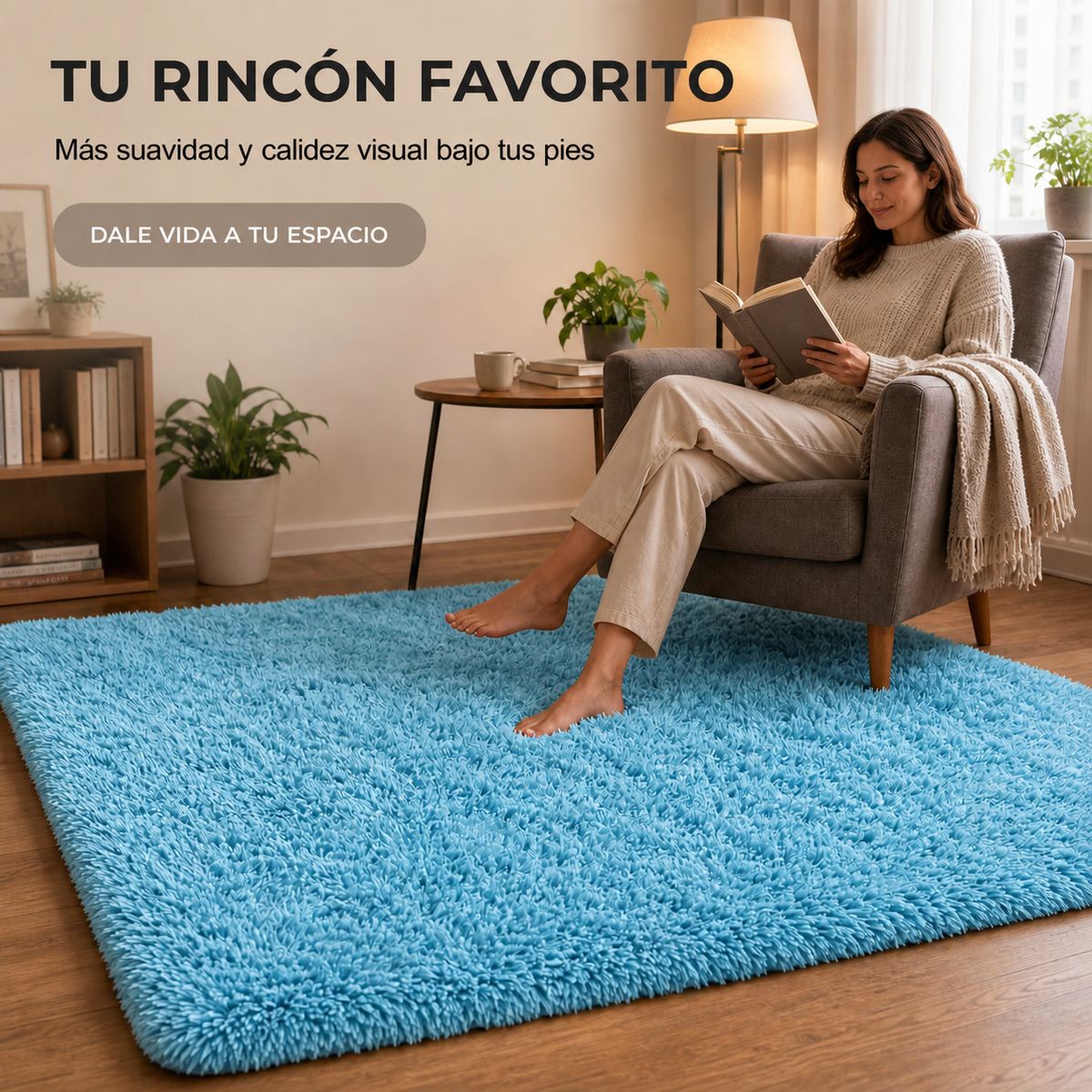 ARMONIA - Alfombra Interior Shaggy Antideslizante 180x200 cm Calipso Armonia 026