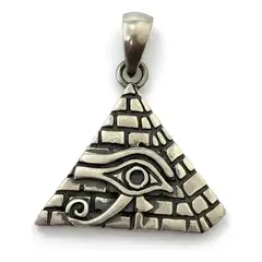 GENERICO - Colgante Pirámide Egipcia Ojo De Horus Amuleto De Plata