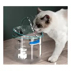 GENERICO - Bebedero Eléctrico Recirculante Perro Gato Filtro Carbón Transparente