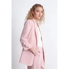 NICOPOLY - Blazer Manga 3/4 Ajustado con Solapas RosadoNicopoly