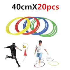 GENERICO - SET 20 AROS DE AGILIDAD 40 CM ENTRENAMIENTO DEPORTIVO MULTICOLOR