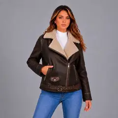 DOBLE V - Chaqueta Aviadora Agamuzada Chiporro Mujer