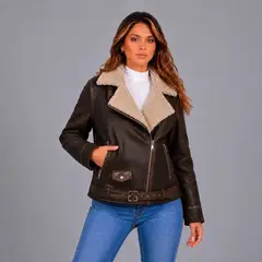DOBLE V - Chaqueta Aviadora Agamuzada Chiporro Mujer