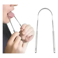 GENERICO - Raspador Limpiador Lengua Limpieza Lingual Facil Acero Inox