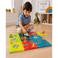 MYLHOGAR - Pista Magnética Ciudad Juguete Armable Infantil Circuito Educativo