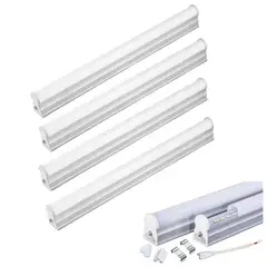WANT - Pack 4 Tubo Led T5 Con Base Empavonado 5w 30cm 3000k/luz calida