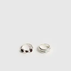 LOUNGE - Set Anillos Mujer Acero Inoxidable Boho