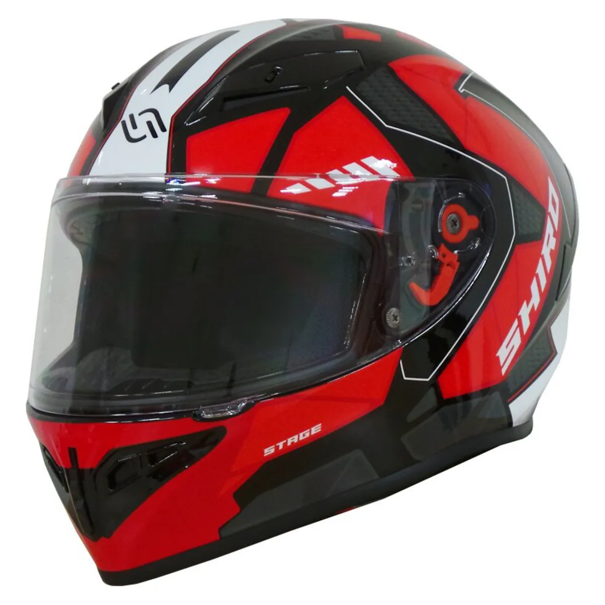 SHIRO HELMETS - Casco Moto Shiro Sh-870 Stage Negro Rojo