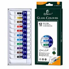 GIORGIONE - Set Pinturas Para Vidrio 12 Tonos 12ml Arte Deco - SC