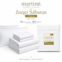 MARTINÉ - Juego de Sábanas 2 Plazas 144 Hilos