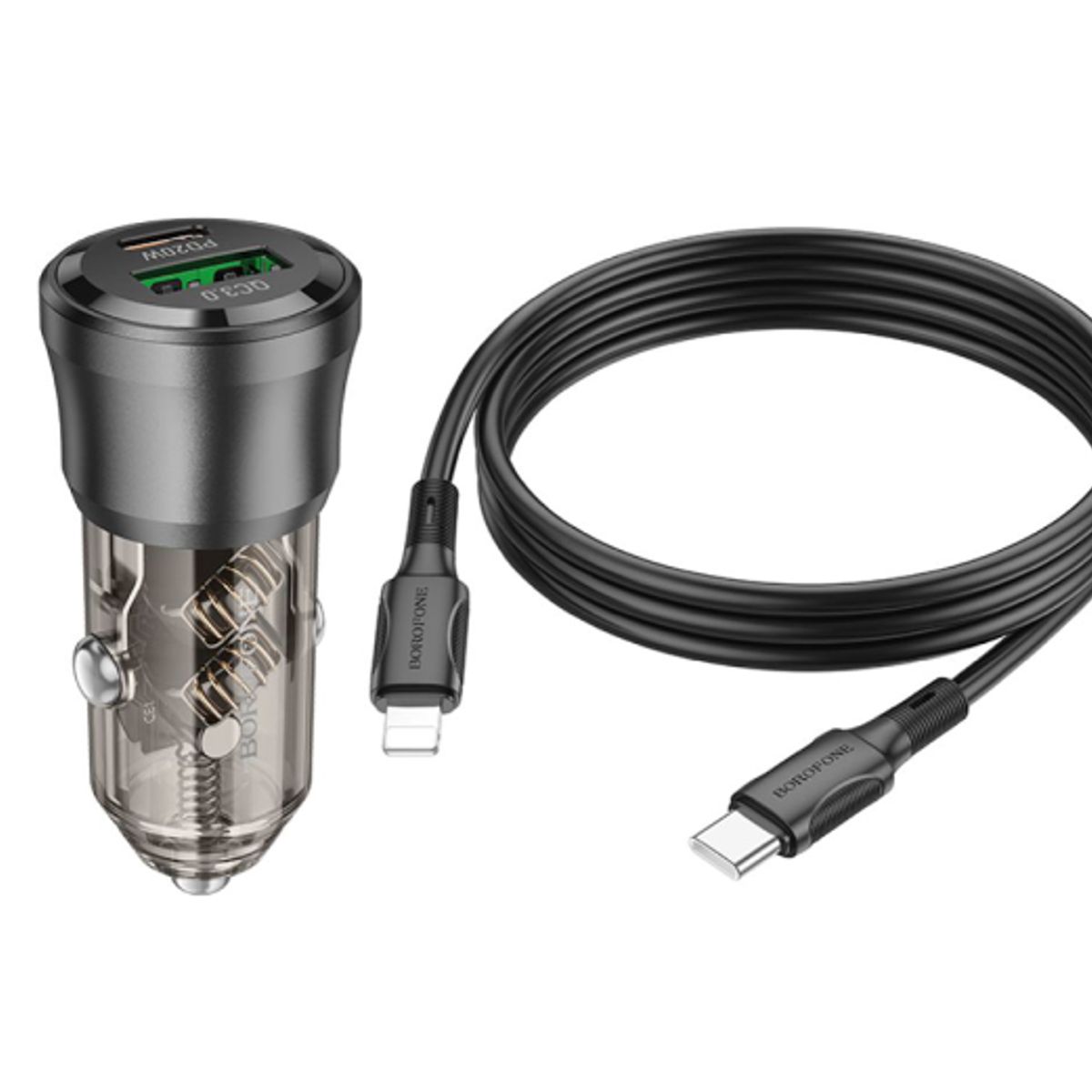 GENERAL - Cargador  de auto Boro BZ25 USB-C  Iphone