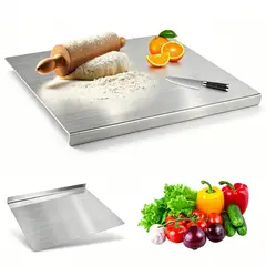 TSKY CHILE SHOPPING - Tabla De Picar Acero Inoxidable 304 Antibacteriana 30x40cm Higiénica Para Cocina Pro