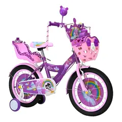 GENERICO - Bicicleta de Paseo para Niñas de 16" con Canasta Morada