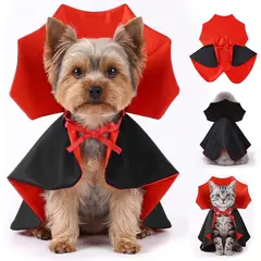 KUANGYE - Disfraz Perro Drácula Capa Vampiro Halloween Gatos Mascotas