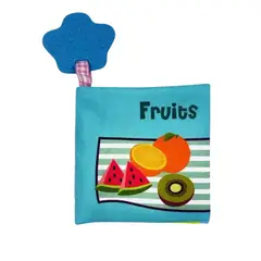 GENERICO - Libro De Tela Educativo Comida Frutas Para Bebés azul