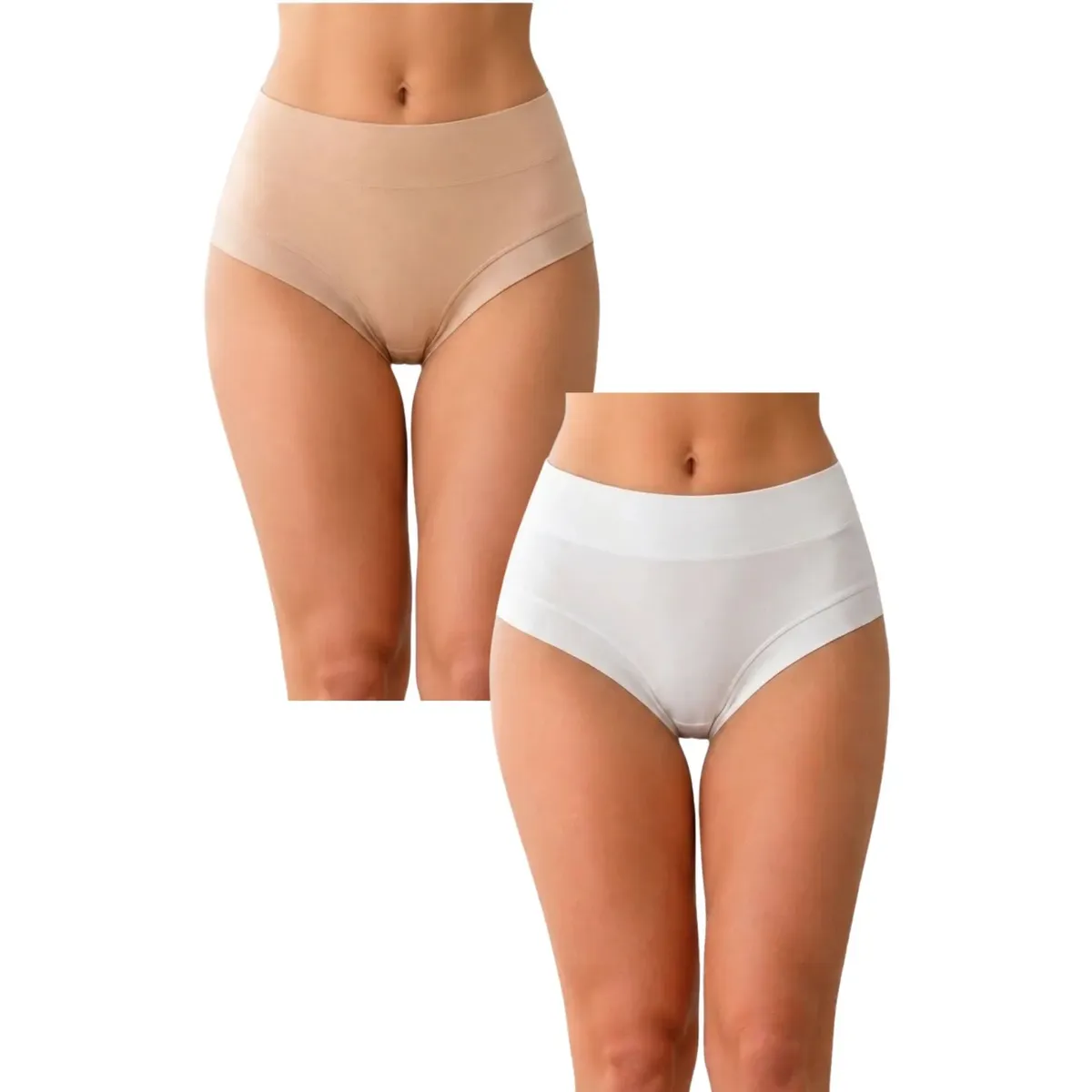 LOOK SHOP - Pack 2 Calzón Tiro Alto Mujer. Tela Bambú. Colores Surtidos M86