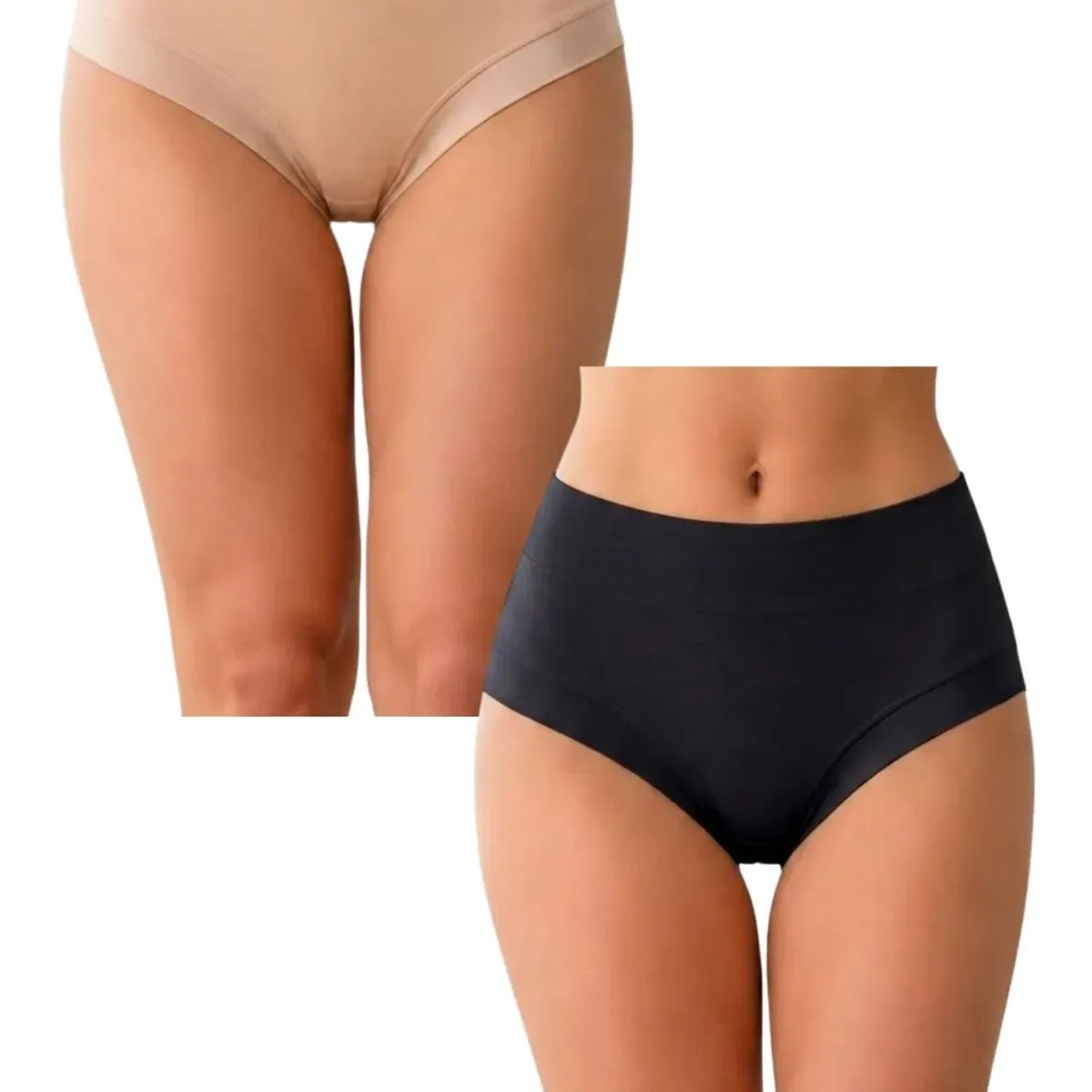 LOOK SHOP - Pack 2 Calzón Tiro Alto Mujer. Tela Bambú. Colores Surtidos M86