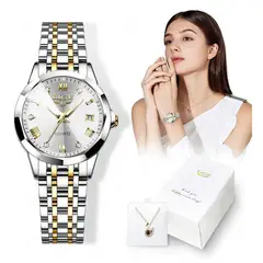 LIGE - SET RELOJ PULSERA INOXIDABLE MAS COLGANTE