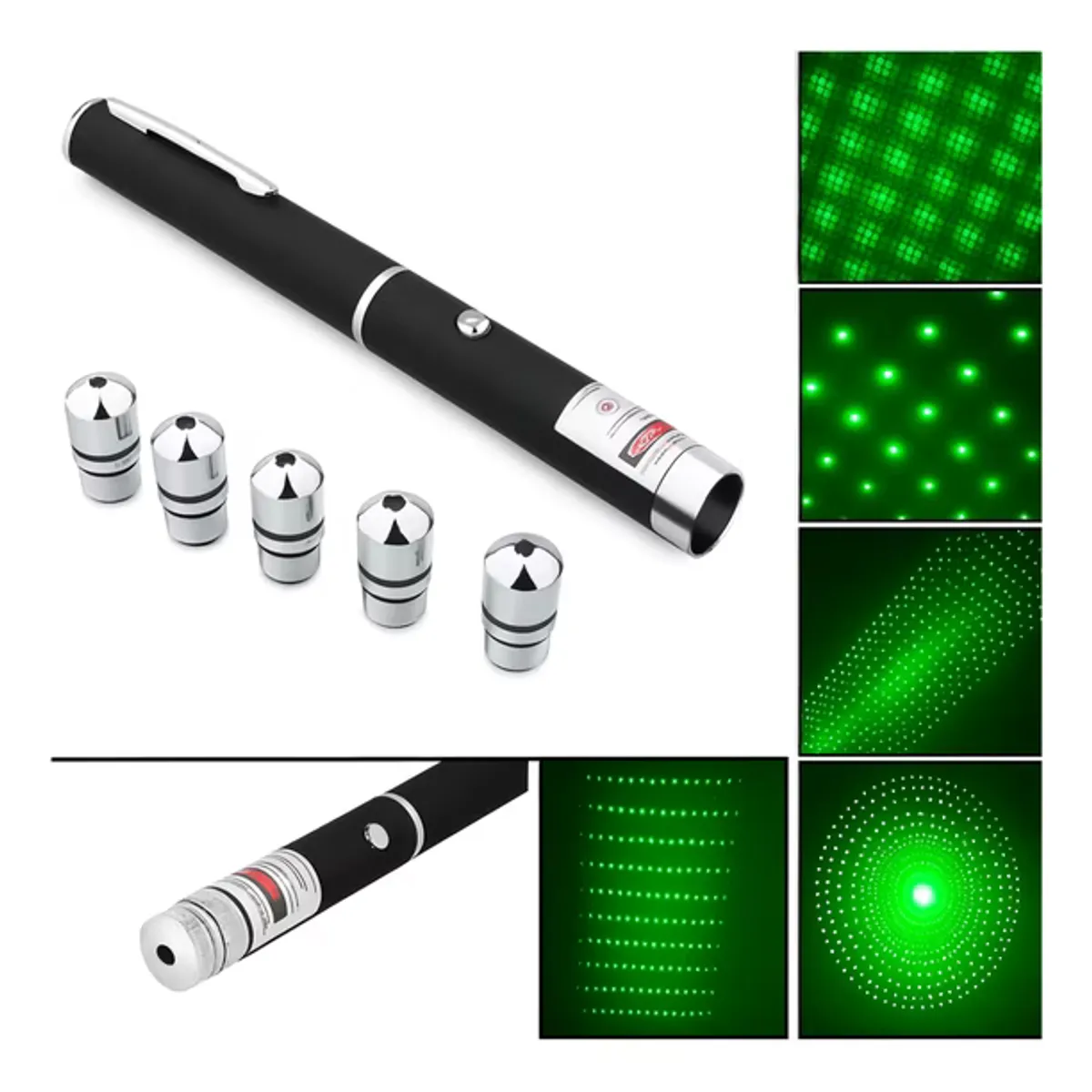 IRM - Puntero Laser Verde 5 en 1 Cabezal Dinamico y Estatico para Presentaciones Clases y Oficina