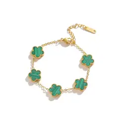 GENERICO - Pulsera mujer Verde Material Acero Inoxidable